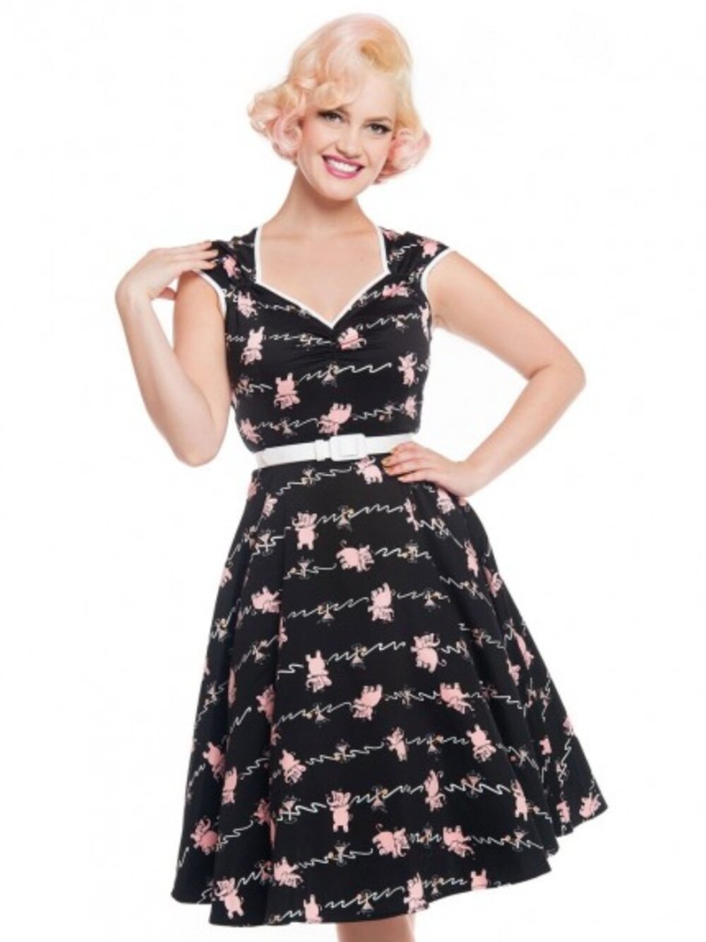 Pinup Couture Heidi Dress in Tipsy Elephant Print XL Retro NO BELT